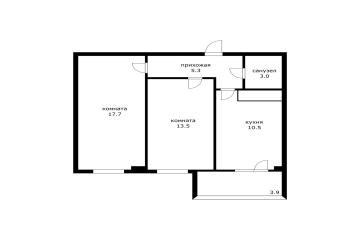 Фото №3: 2-комнатная квартира 54 м² - Краснодар, мкр. Музыкальный, ул. имени Сергея Есенина, 129/5