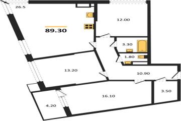 Фото №1: 3-комнатная квартира 89 м² - Краснодар, мкр. Парк Победы, 