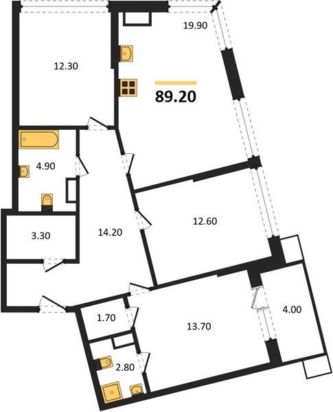 Фото №1: 3-комнатная квартира 89 м² - Краснодар, Прикубанский внутригородской округ, мкр. Парк Победы