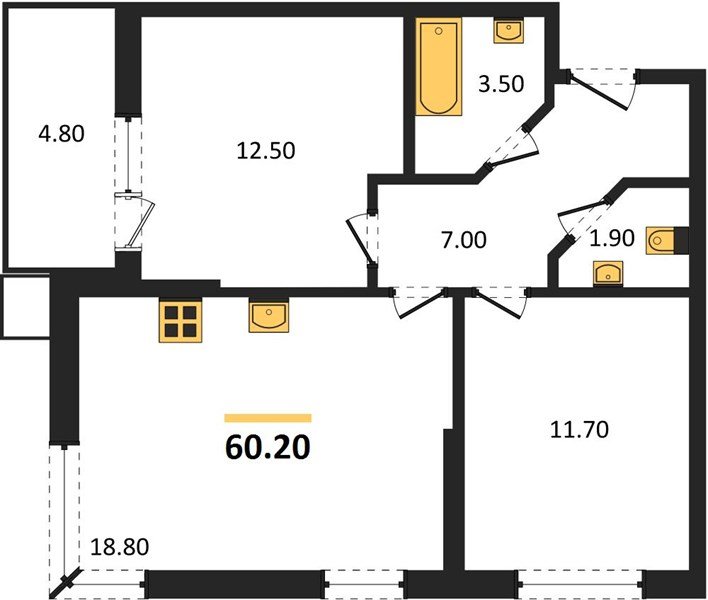 Фото №1: 2-комнатная квартира 60 м² - Краснодар, Парк Победы, мкр. Прикубанский внутригородской округ