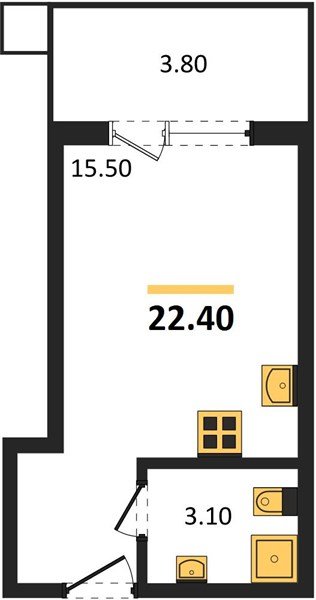 Фото №1: Студия 22 м² - Краснодар, Парк Победы, мкр. Прикубанский внутригородской округ