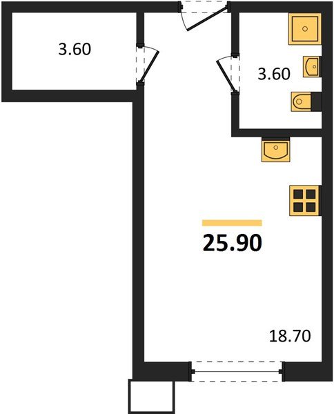 Фото №1: Студия 25 м² - Краснодар, Парк Победы, мкр. Прикубанский внутригородской округ