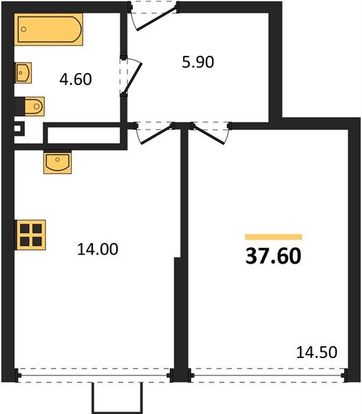 Фото №1: 1-комнатная квартира 37 м² - Краснодар, Прикубанский внутригородской округ, мкр. Парк Победы