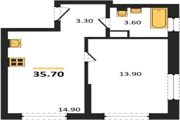 Фото №1: 1-комнатная квартира 35 м² - Краснодар, мкр. Прикубанский внутригородской округ, 