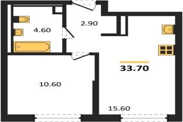 Фото №1: 1-комнатная квартира 33 м² - Краснодар, мкр. Прикубанский внутригородской округ, 