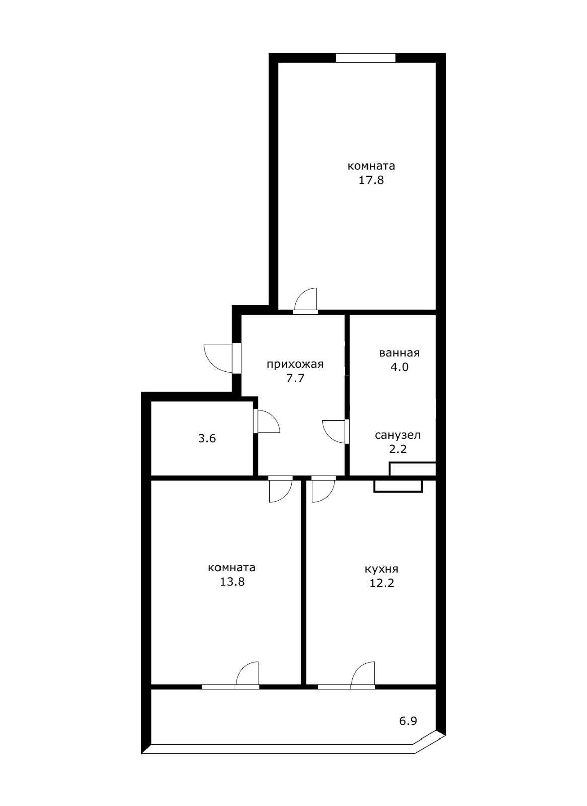 Фото №5: 2-комнатная квартира 68 м² - Краснодар, Прикубанский внутригородской округ, мкр. Губернский, ул. имени Героя Георгия Бочарникова, 12/1