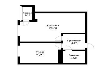 Фото №4: 1-комнатная квартира 39 м² - Краснодар, мкр. жилой комплекс Европа-Сити, ул. Венецианская, 2