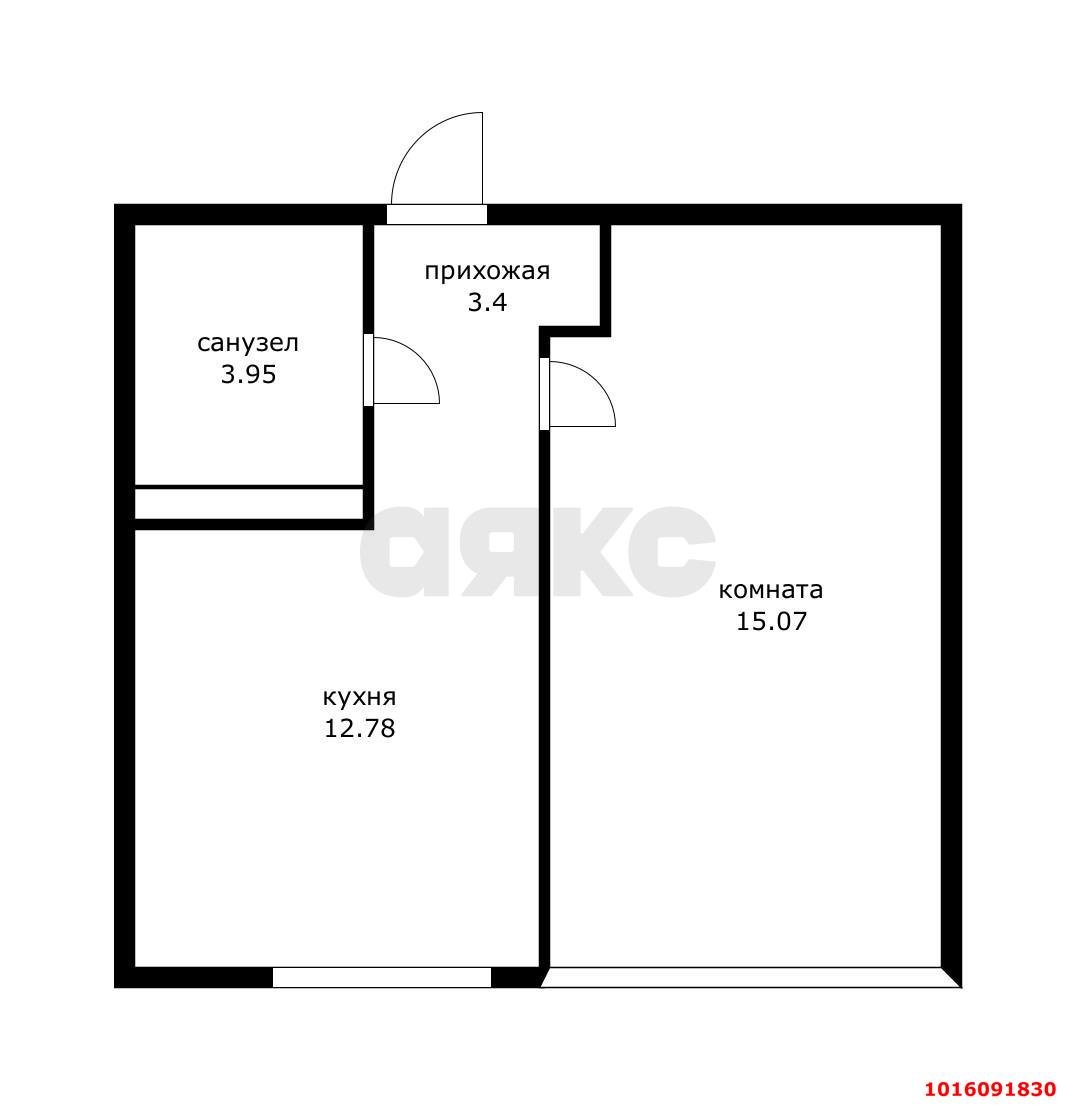 Фото №6: 1-комнатная квартира 38 м² - Краснодар, Центральный внутригородской округ, мкр. Черёмушки, ул. Обрывная, 132/1