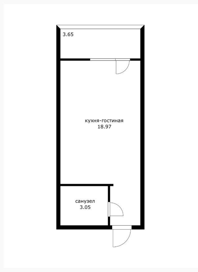 Фото №9: Студия 25 м² - Новая Адыгея, мкр. жилой комплекс Золотая линия 2, ул. Бжегокайская, 25/6