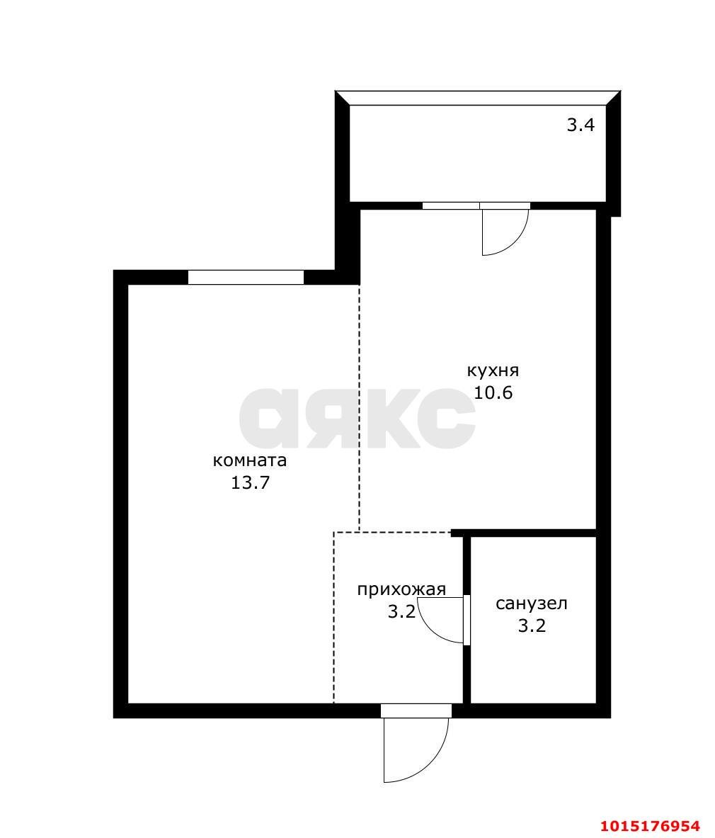 Фото №13: 1-комнатная квартира 30 м² - Новая Адыгея, мкр. жилой комплекс Дарград, ул. Тургеневское шоссе, 33/1к1