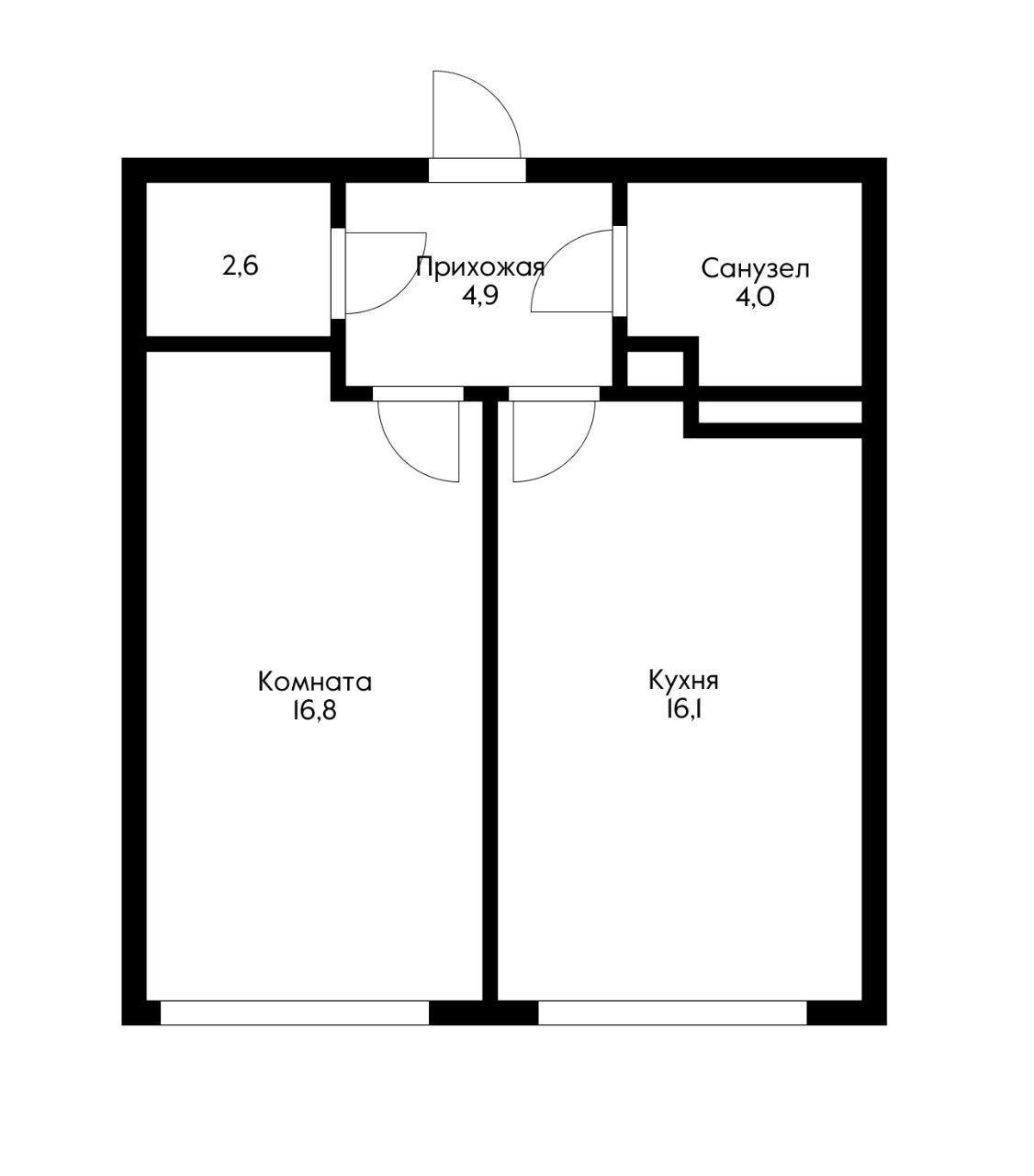 Фото №12: 1-комнатная квартира 44 м² - Новая Адыгея, мкр. жилой комплекс Мега-Победа 2, ул. Песочная, 1к5