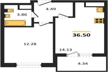 Фото №1: 1-комнатная квартира 36 м² - Краснодар, мкр. ЖК Тёплые Края, 