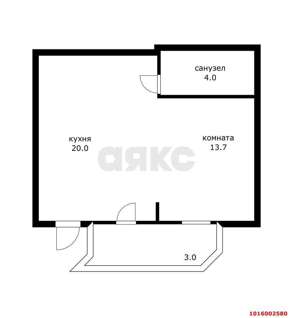 Фото №12: 1-комнатная квартира 40 м² - Краснодар, Центральный внутригородской округ, Западный внутригородской округ, мкр. Центральный, ул. Октябрьская, 74