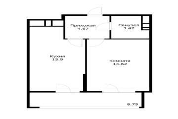 Фото №3: 1-комнатная квартира 46 м² - Краснодар, мкр. жилой комплекс На Садовой, ул. Садовая, 159к2