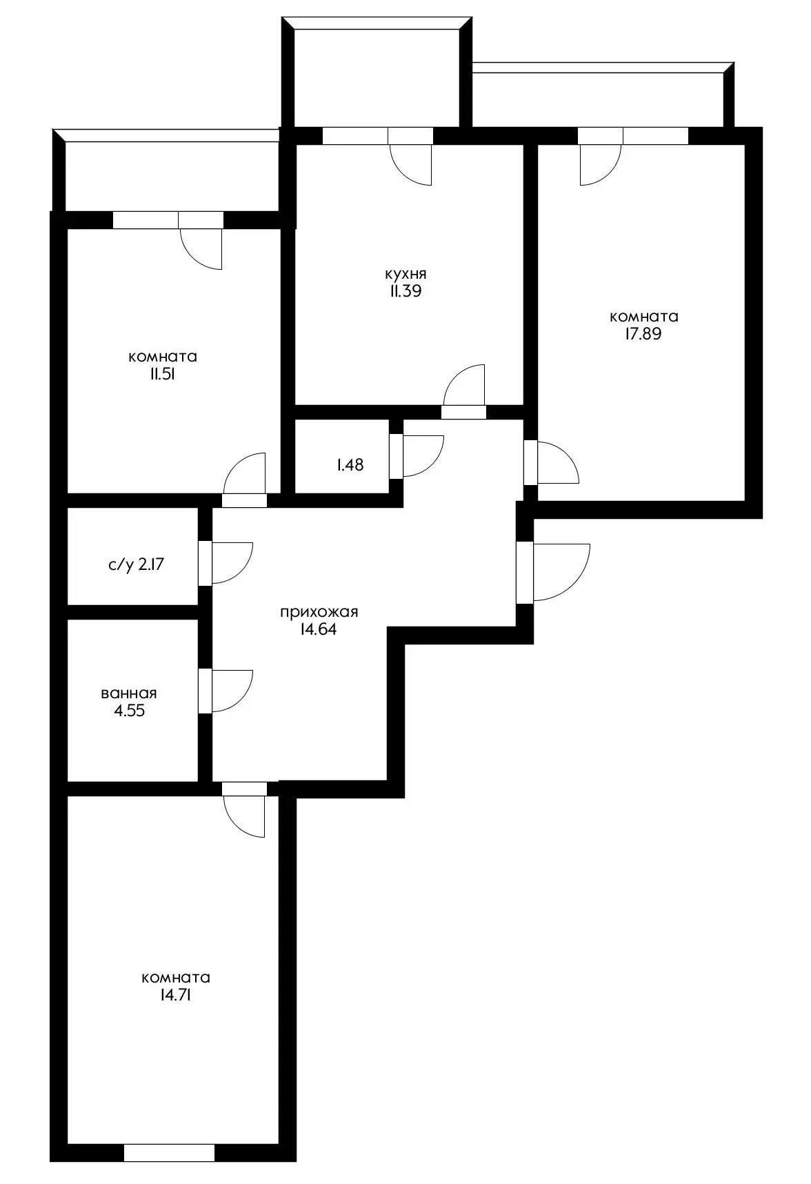Фото №9: 3-комнатная квартира 78 м² - Краснодар, Прикубанский внутригородской округ, Калинино, мкр. Краевая Клиническая Больница, ул. Российская, 128