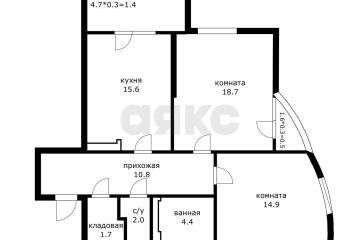 Фото №1: 2-комнатная квартира 76 м² - Краснодар, мкр. жилой комплекс Кино, ул. Уральская, 100