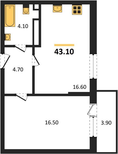 Фото №1: 1-комнатная квартира 43 м² - Берёзовый, жилой комплекс Нова Вита, Прогресс, жилой комплекс Прогресс, мкр. Прикубанский внутригородской округ, ул. имени А.Н. Лодыгина, 6к2/1