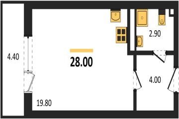 Фото №1: Студия 28 м² - Берёзовый, мкр. Прикубанский внутригородской округ, ул. имени А.Н. Лодыгина, 6к2/1