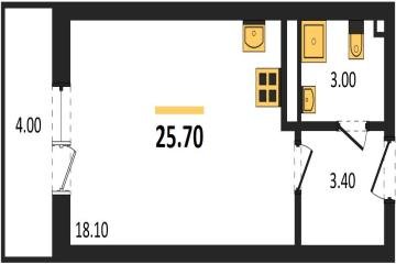 Фото №1: Студия 25 м² - Берёзовый, мкр. Прикубанский внутригородской округ, ул. имени А.Н. Лодыгина, 6к2/1
