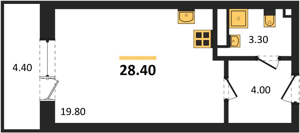 Фото №1: Студия 28 м² - Берёзовый, жилой комплекс Нова Вита, Прогресс, жилой комплекс Прогресс, мкр. Прикубанский внутригородской округ, ул. имени А.Н. Лодыгина, 6к2/1