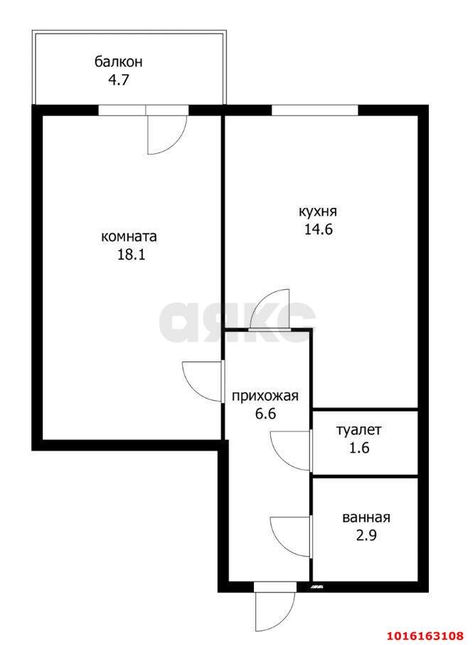 Фото №15: 1-комнатная квартира 48 м² - Краснодар, ул. Героя Хабибуллина, 15