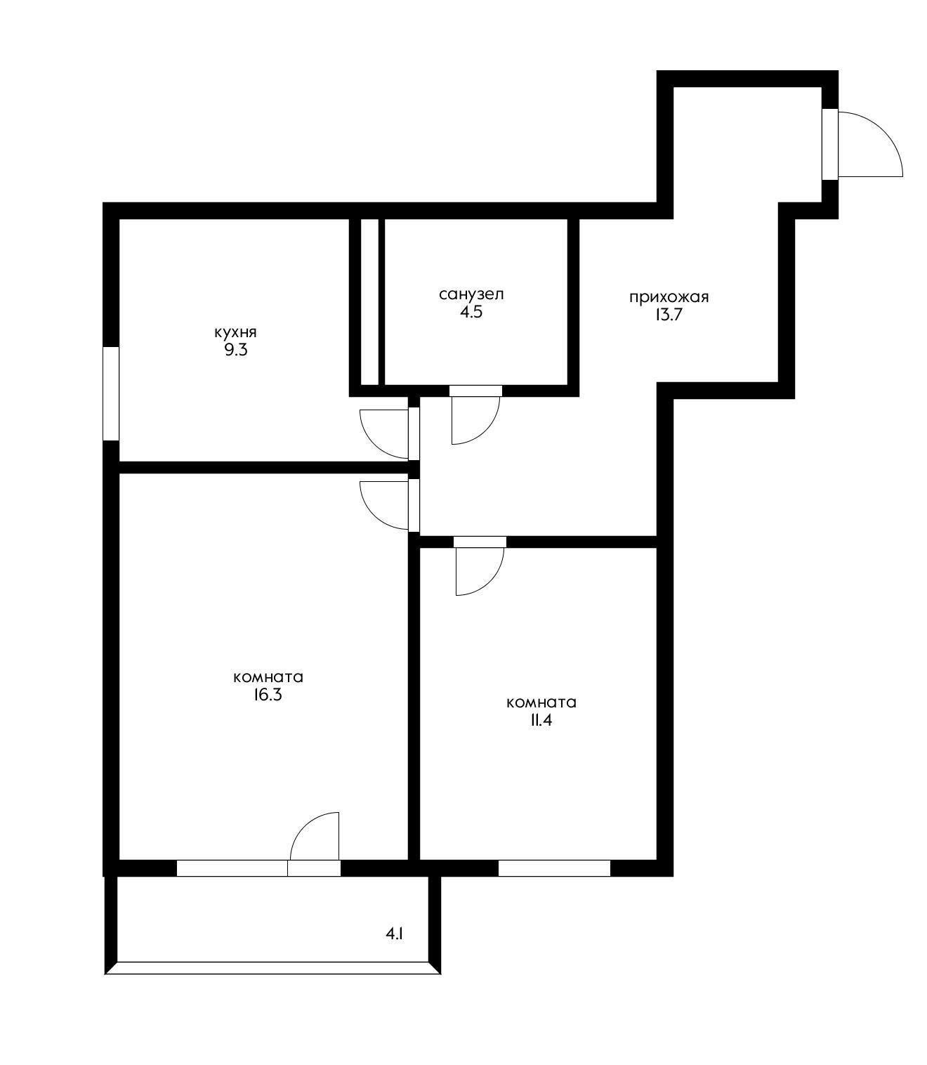 Фото №15: 2-комнатная квартира 55 м² - Краснодар, Прикубанский внутригородской округ, Панорама, мкр. ЖК Перспектива, ул. Героев-Разведчиков, 8к2