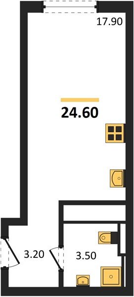 Фото №1: Студия 24 м² - Краснодар, квартал Самолёт, жилой комплекс Самолёт-7, мкр. Прикубанский внутригородской округ