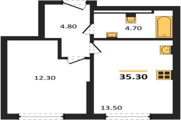 Фото №1: 1-комнатная квартира 35 м² - Краснодар, мкр. жилой комплекс Самолёт-7, 