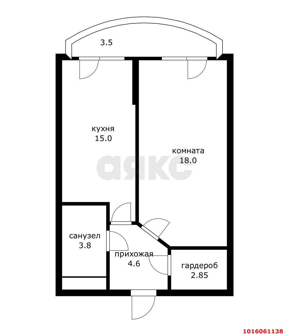 Фото №16: 1-комнатная квартира 42 м² - Краснодар, Центральный внутригородской округ, Центральный, мкр. ЖК Большой, ул. Красная, 176лит2