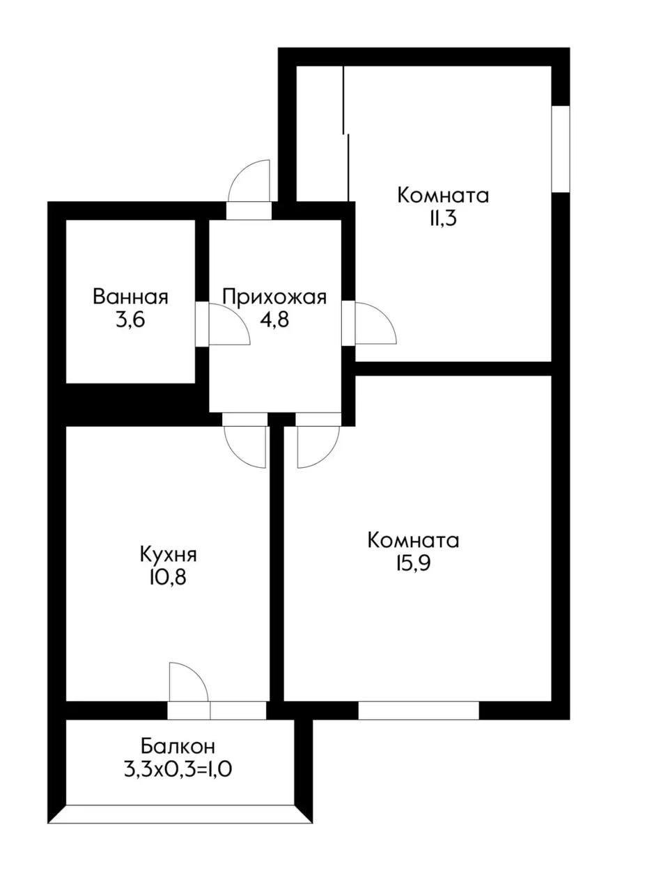 Фото №7: 2-комнатная квартира 47 м² - Краснодар, Карасунский внутригородской округ, Пашковский, жилой комплекс Гарант, Участок №24, мкр. Гидростроителей, ул. Трудовой Славы, 43
