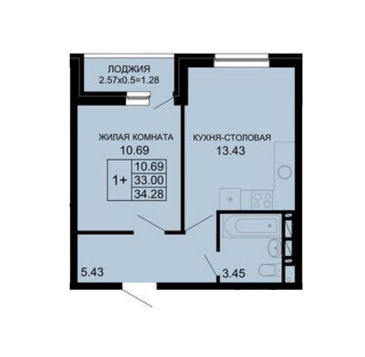Фото №10: 1-комнатная квартира 34 м² - Краснодар, Прикубанский внутригородской округ, мкр. жилой комплекс Новые Сезоны, ул. Скандинавская, 1к9