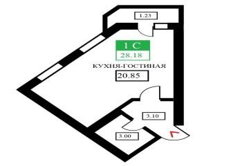 Фото №5: Студия 31 м² - Краснодар, мкр. Прикубанский внутригородской округ, ул. Лётчика Позднякова, 2