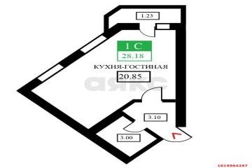 Фото №5: Студия 31 м² - Краснодар, мкр. жилой комплекс Дыхание, ул. Лётчика Позднякова, 2