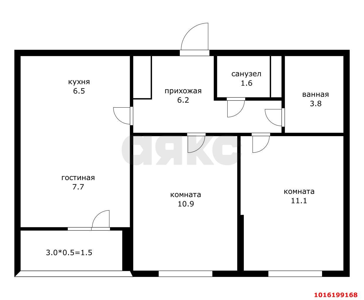 Фото №10: 2-комнатная квартира 49 м² - Краснодар, Прикубанский внутригородской округ, мкр. жилой комплекс Ракурс, ул. имени Героя Ростовского, 8к4