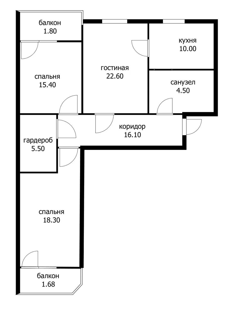 Фото №19: 3-комнатная квартира 91 м² - Краснодар, Краевая Клиническая Больница, мкр. Прикубанский внутригородской округ, ул. Домбайская, 12