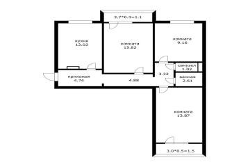 Фото №4: 3-комнатная квартира 68 м² - Краснодар, мкр. Микрохирургии глаза, ул. Академика Лукьяненко, 8