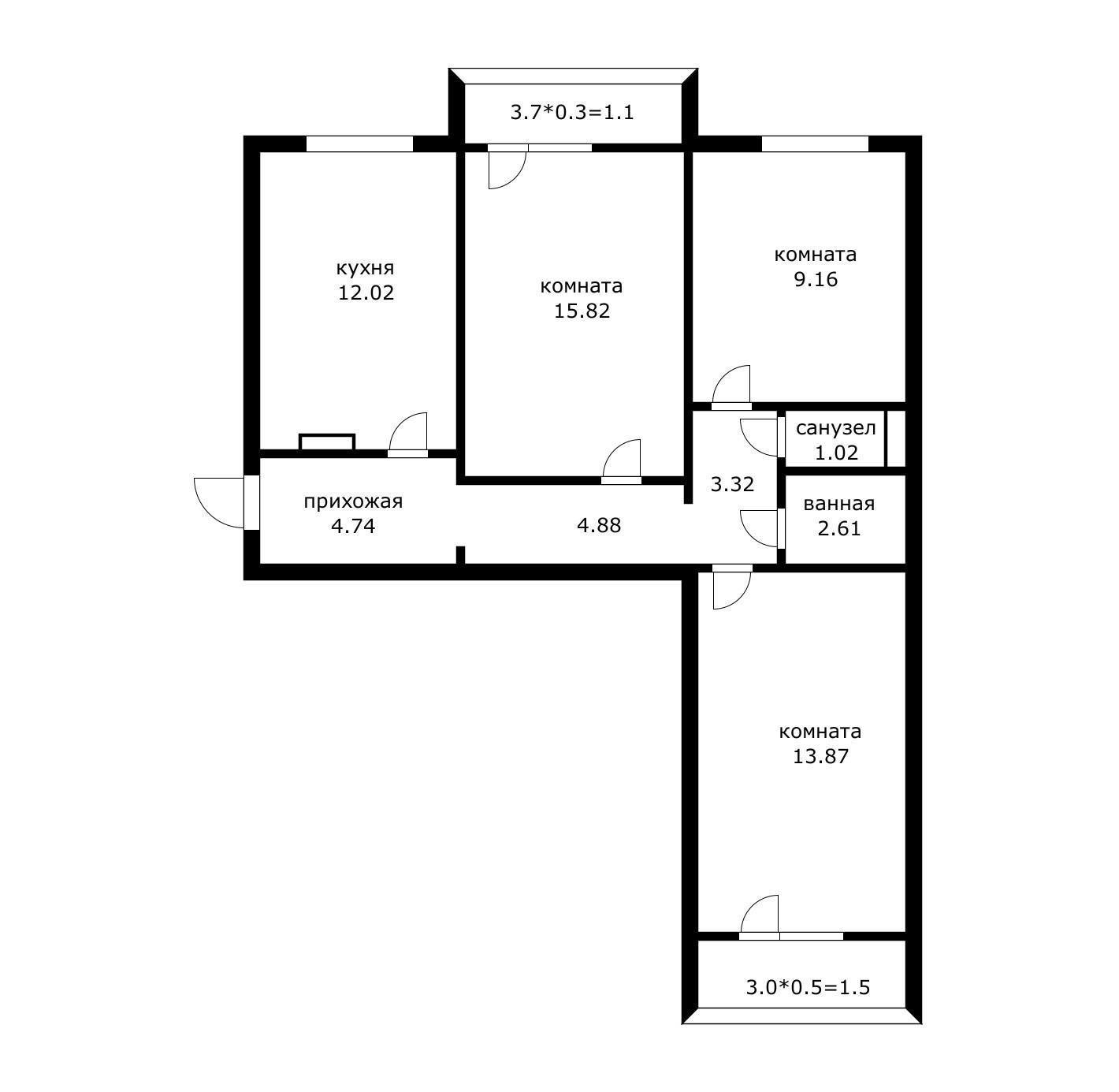 Фото №4: 3-комнатная квартира 68 м² - Краснодар, Прикубанский внутригородской округ, мкр. Микрохирургии глаза, ул. Академика Лукьяненко, 8
