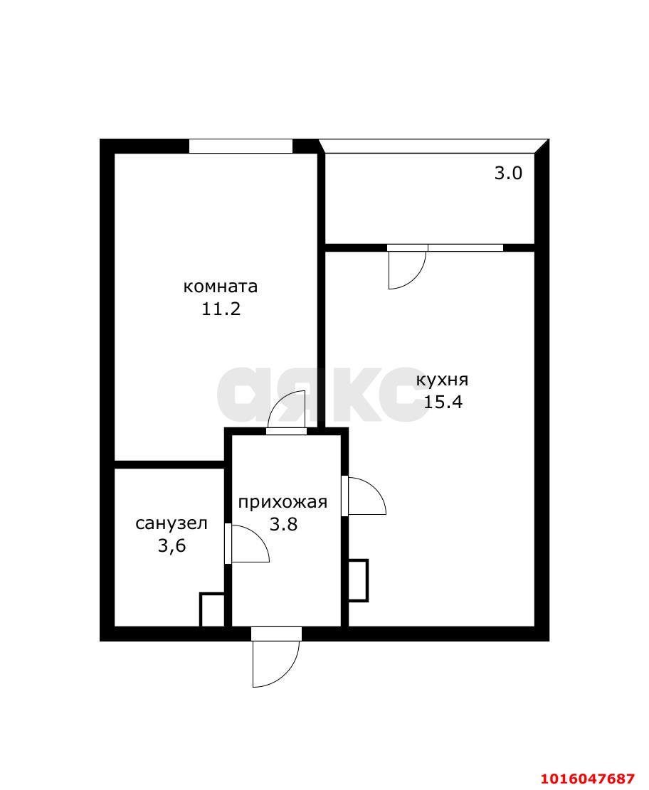 Фото №13: 1-комнатная квартира 37 м² - Краснодар, Прикубанский внутригородской округ, мкр. Парк Победы