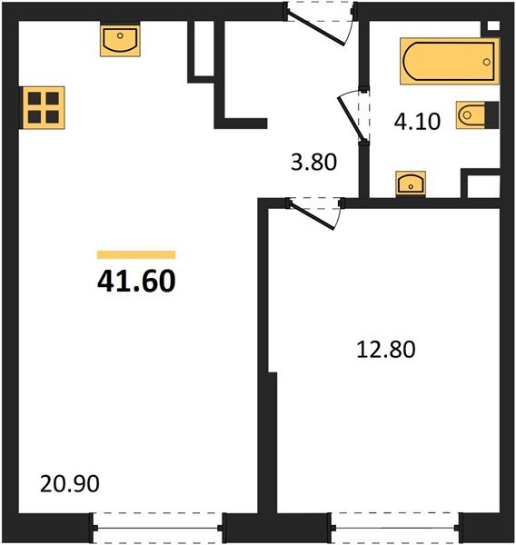 Фото №1: 1-комнатная квартира 41 м² - Краснодар, Догма Парк, мкр. Прикубанский внутригородской округ
