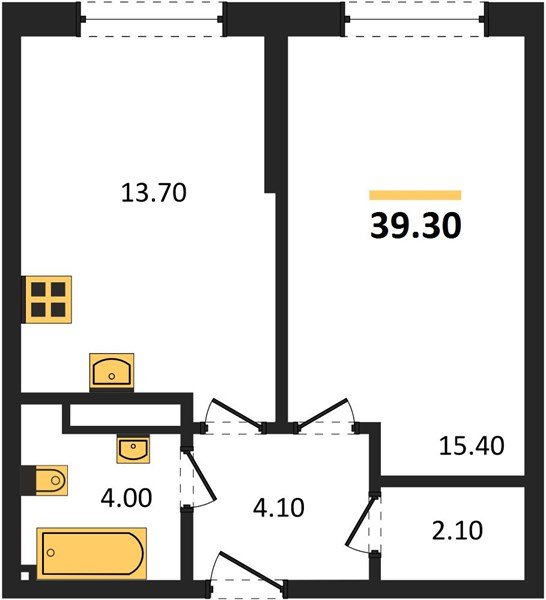 Фото №1: 1-комнатная квартира 39 м² - Краснодар, Догма Парк, мкр. Прикубанский внутригородской округ
