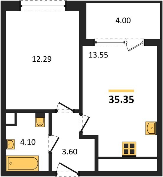 Фото №1: 1-комнатная квартира 35 м² - Краснодар, жилой комплекс Друзья, мкр. Прикубанский внутригородской округ