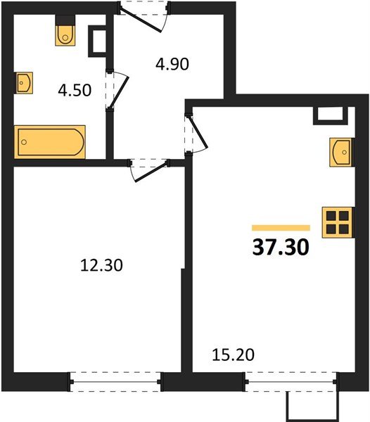 Фото №1: 1-комнатная квартира 37 м² - Краснодар, Прикубанский внутригородской округ, мкр. Парк Победы