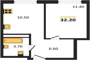 Фото №1: 1-комнатная квартира 32 м² - Краснодар, мкр. Прикубанский внутригородской округ, 