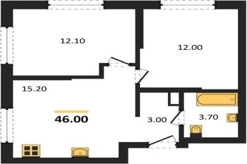 Фото №1: 2-комнатная квартира 46 м² - Краснодар, мкр. Прикубанский внутригородской округ, 
