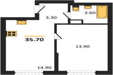 Фото №1: 1-комнатная квартира 35 м² - Краснодар, мкр. Прикубанский внутригородской округ, 