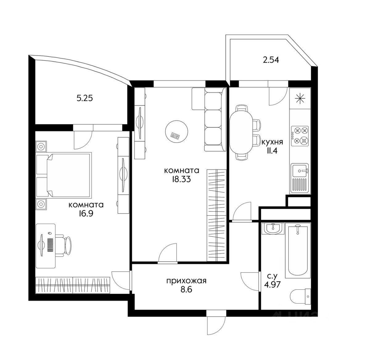 Фото №20: 2-комнатная квартира 65 м² - Краснодар, ул. Командорская, 15/1