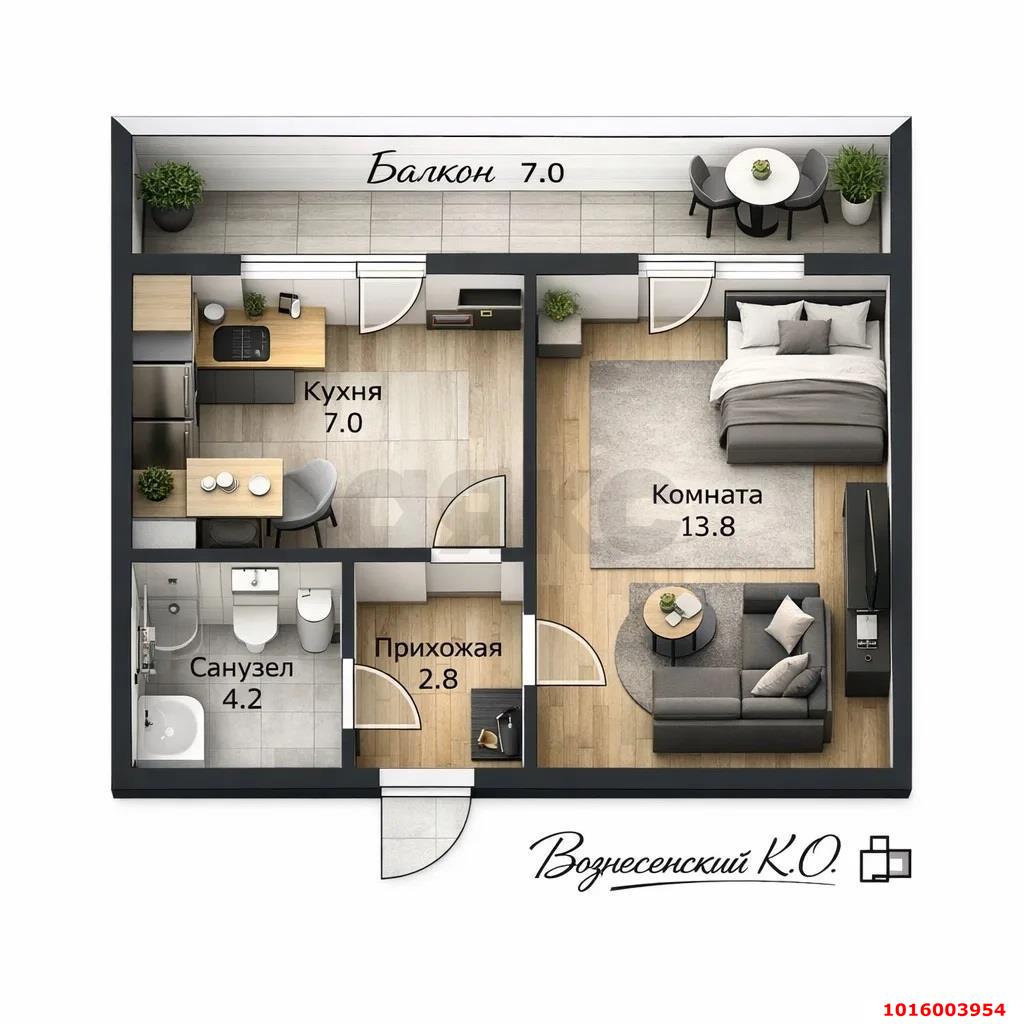 Фото №8: 1-комнатная квартира 32 м² - Краснодар, Прикубанский внутригородской округ, Славянский, мкр. Светлоград, ул. Красных Партизан, 1/3к6