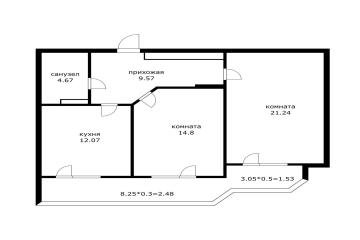 Фото №3: 2-комнатная квартира 66 м² - Краснодар, мкр. Светлоград, ул. Красных Партизан, 1/4к8