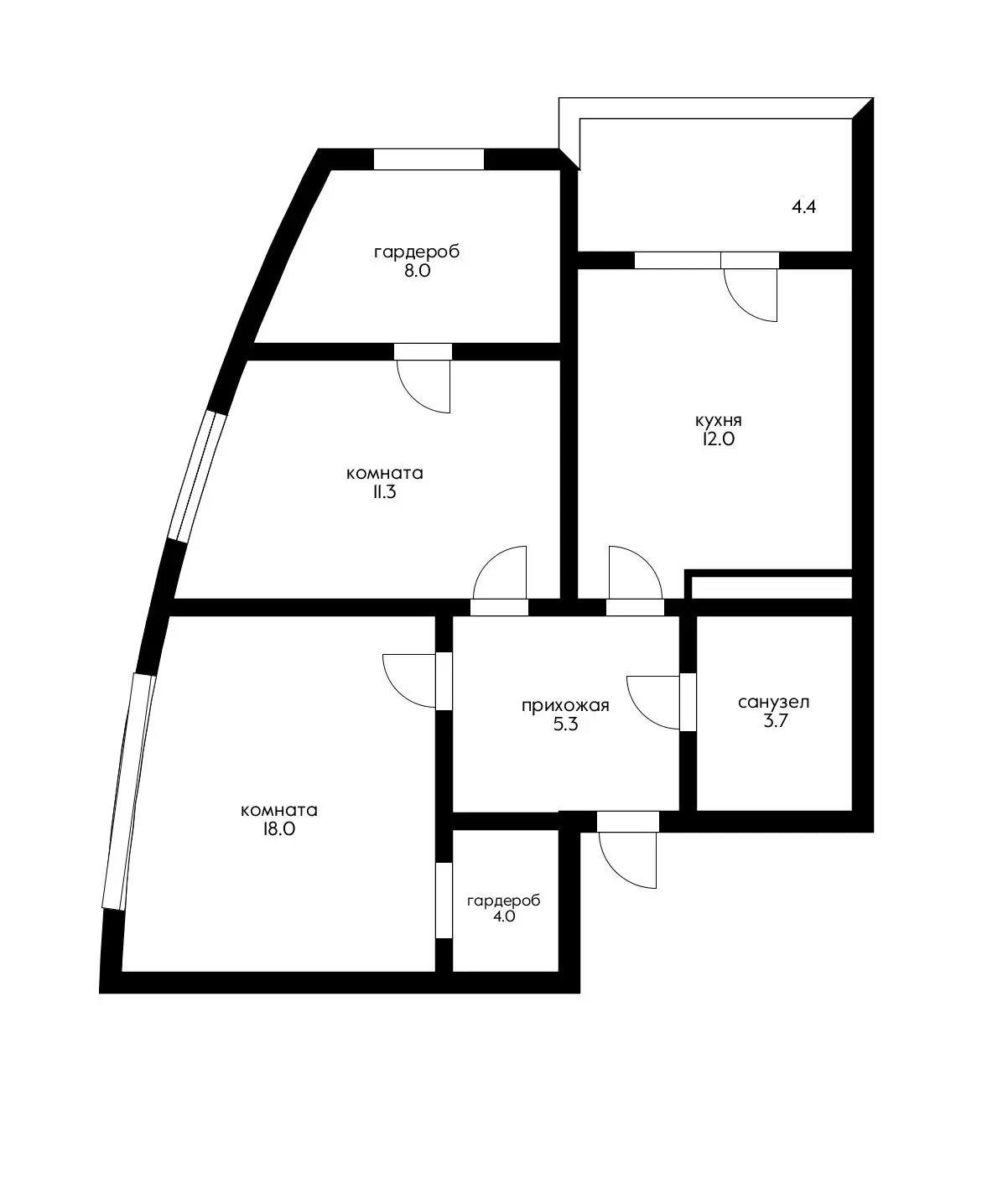 Фото №2: 2-комнатная квартира 62 м² - Краснодар, Западный внутригородской округ, Фестивальный, мкр. жилой комплекс Маршал, ул. Гаражная, 87к1