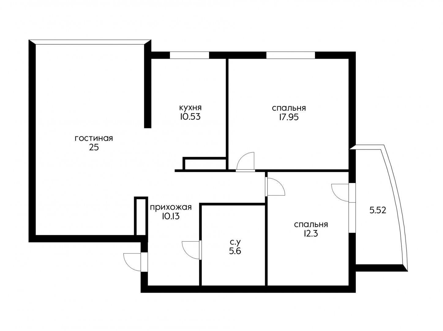 Фото №19: 3-комнатная квартира 85 м² - Краснодар, Прикубанский внутригородской округ, Фестивальный, Солнечный, мкр. жилой комплекс Екатеринодар, пр-кт Константина Образцова, 6/3